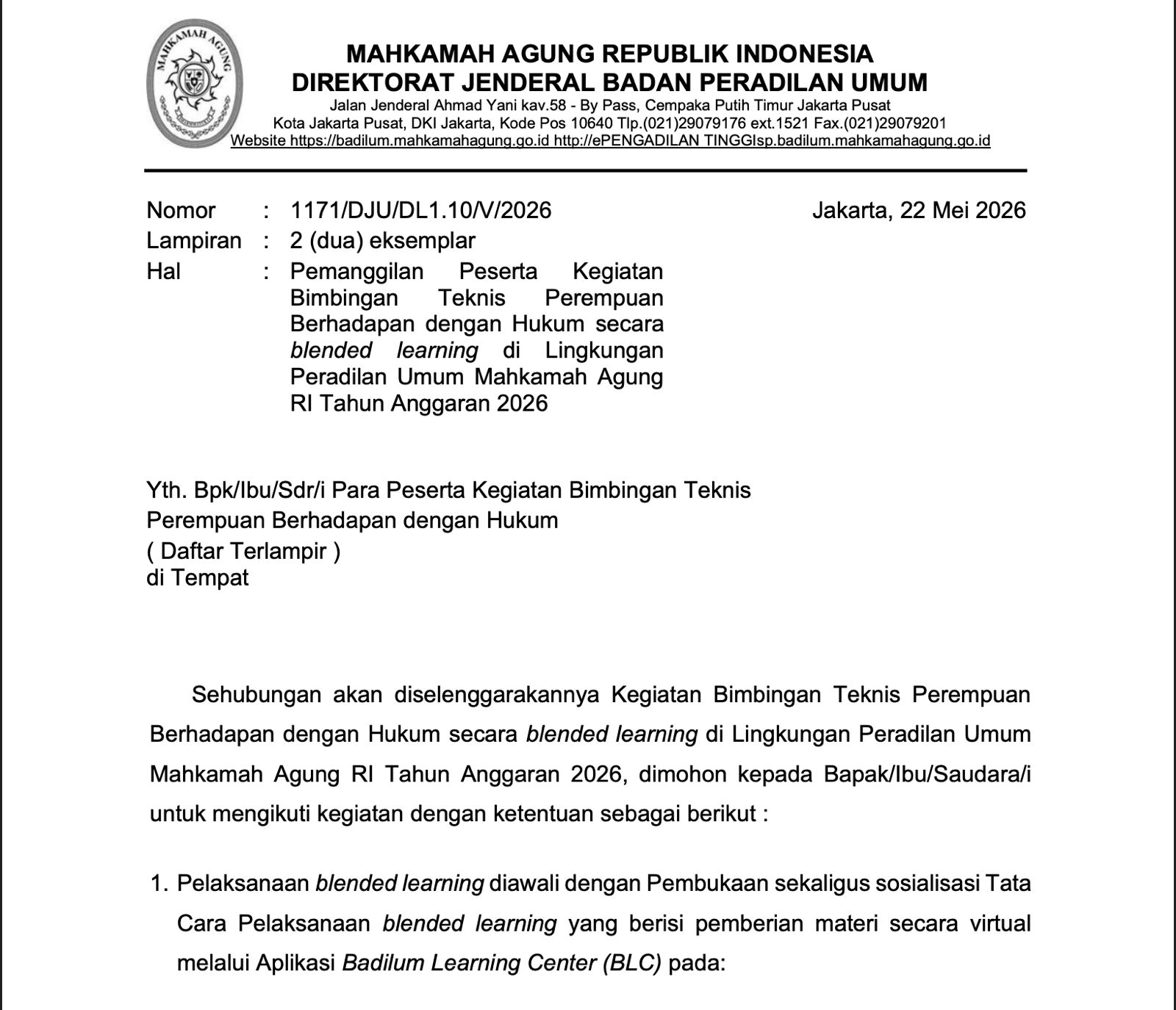 54 Peserta Akan Ikuti Bimtek Perempuan Berhadapan dengan Hukum di Palembang