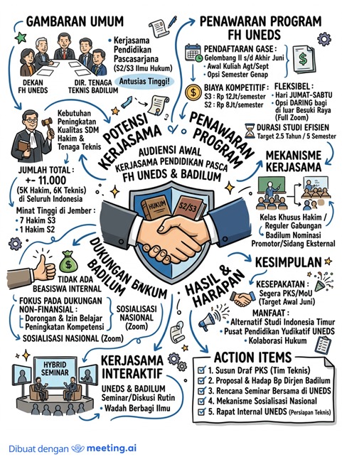 Badilum dan FH UNEJ Jajaki Kerja Sama Pascasarjana untuk Hakim & Tenaga Teknis