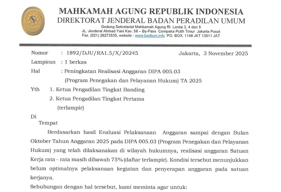 Badilum Dorong Percepatan Penyerapan Anggaran Program Penegakan & Pelayanan Hukum