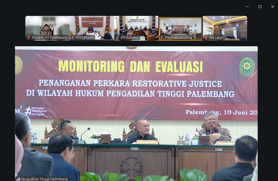 Badilum Monev Penerapan Restorative Justice di Wilayah PT Palembang