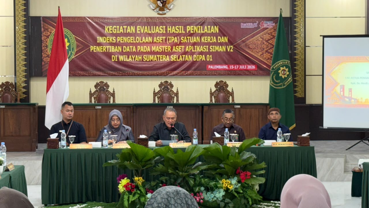 Biro Perlengkapan MA Evaluasi BMN Satker Se-Sumatera Selatan
