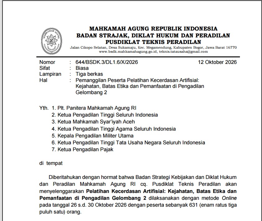 BSDK MA Panggil 631 Peserta Pelatihan Kecerdasan Artifisial Gelombang 2