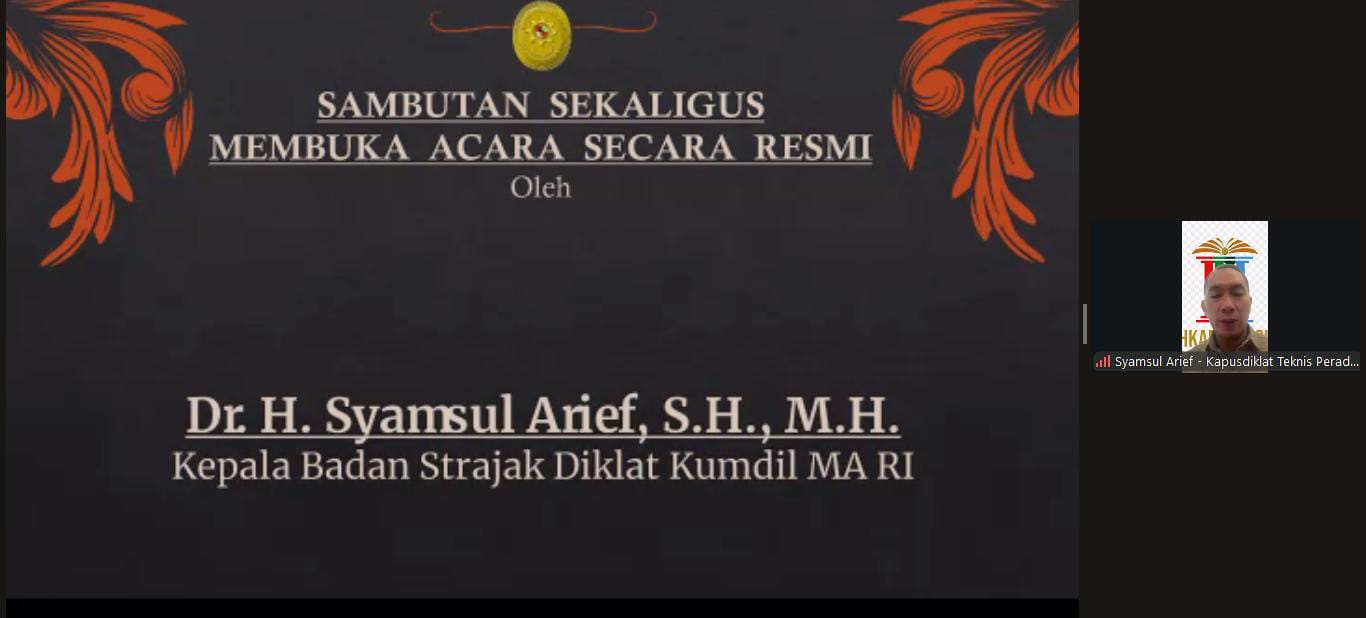 Buka Pelatihan Filsafat, Kepala BSDK: Hakim Jangan Jadi Juru Pembaca Pasal