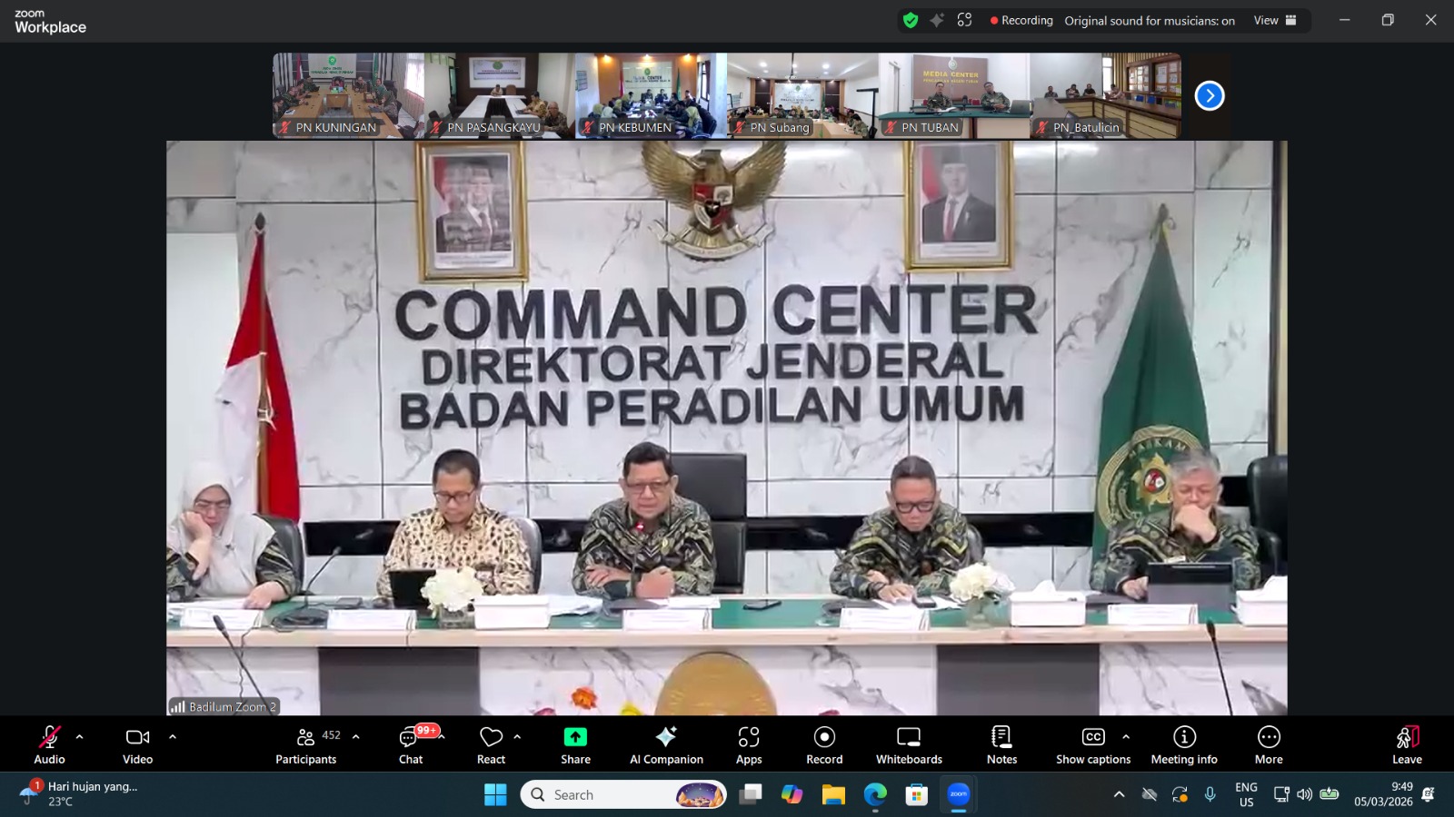 Dirjen Badilum Tegaskan Seleksi Predikat WBK/WBBM Harus Berkualitas & Objektif