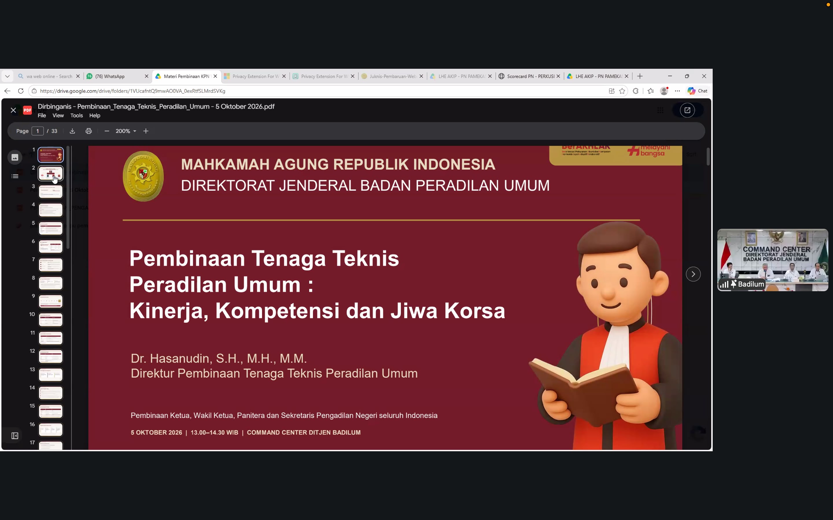 Dr. Hasanudin: Pola Karier Hakim Harus Berbasis Skill, Knowledge, & Personal Attributes