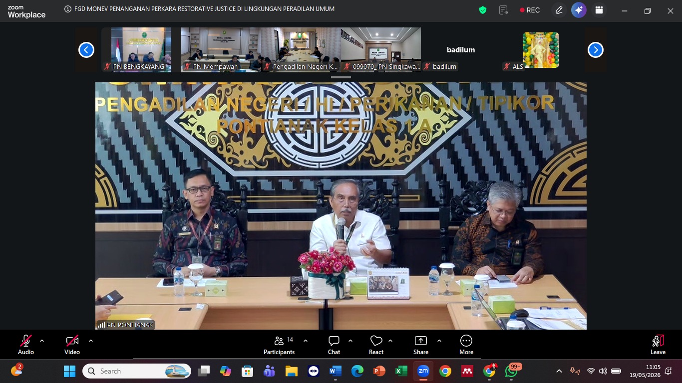 FGD Badilum di Kalbar Bahas Tantangan MKR, Hakim Diminta Utamakan Keadilan Substantif