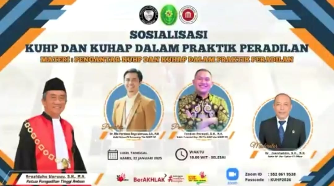 Gelar Sosialisasi, PT Ambon Dorong Pemahaman Komprehensif KUHP & KUHAP Baru