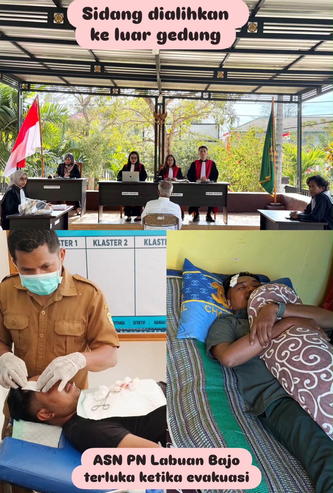Gempa Susulan Guncang PN Labuan Bajo, ASN Terluka dan Sidang Dialihkan