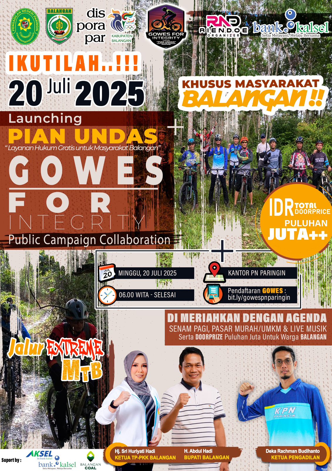 Gowes for Integrity! PN Paringin Luncurkan Layanan Hukum Gratis