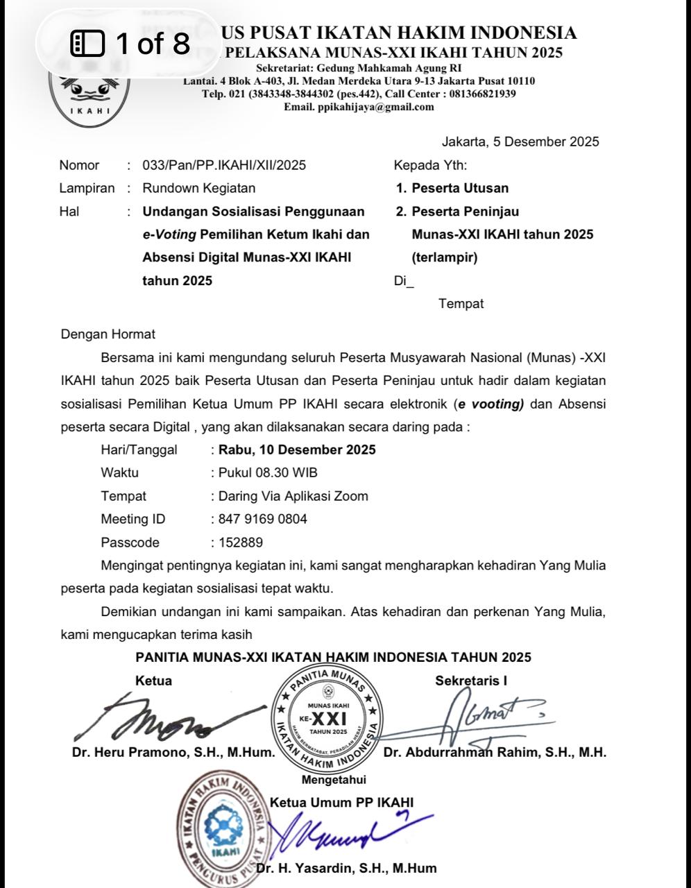 IKAHI Sosialisasikan Mekanisme E-Voting dan Absensi Digital Menjelang Munas XXI