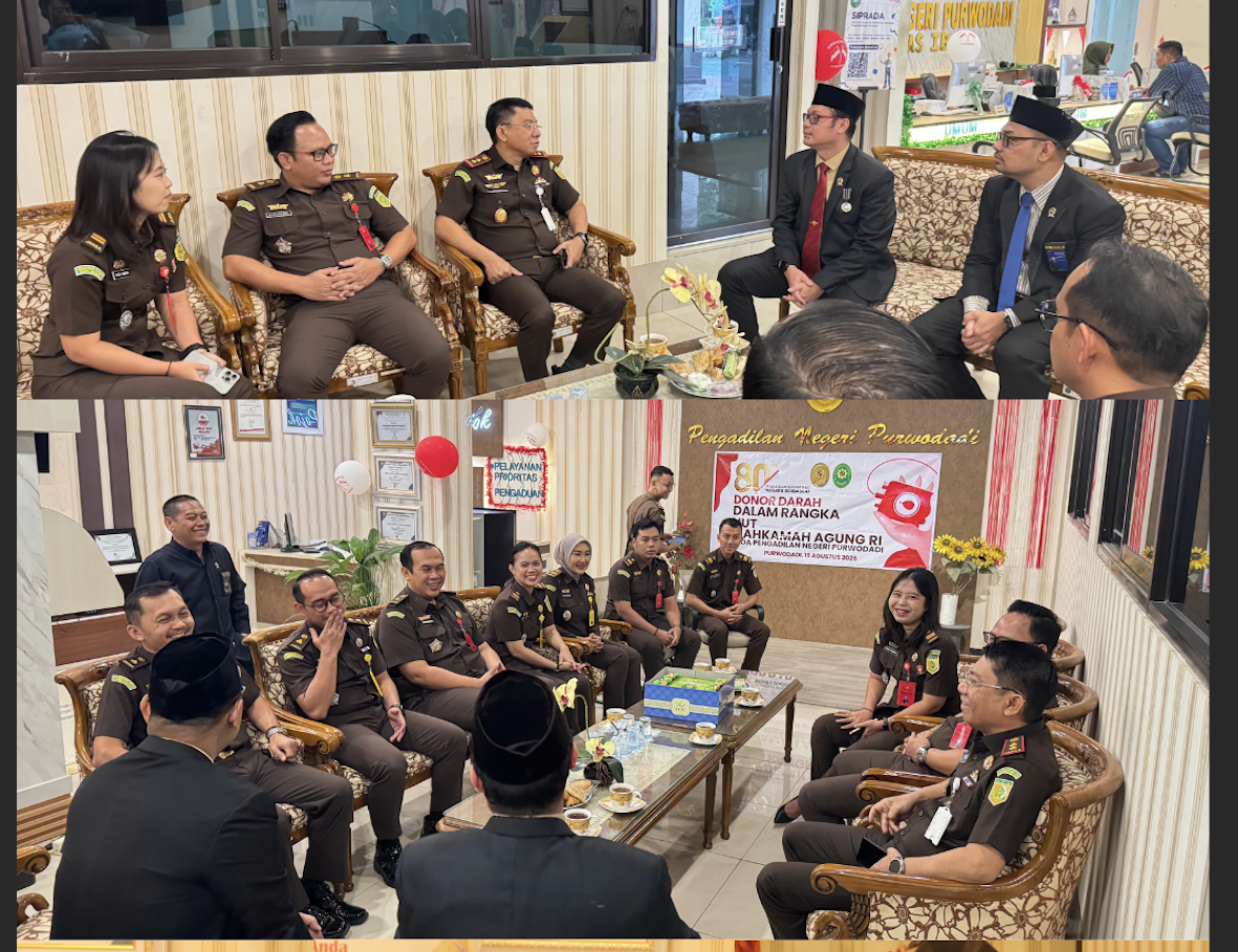 Kejari Grobogan ke PN Purwodadi Ikuti Donor Darah HUT MA Ke-80