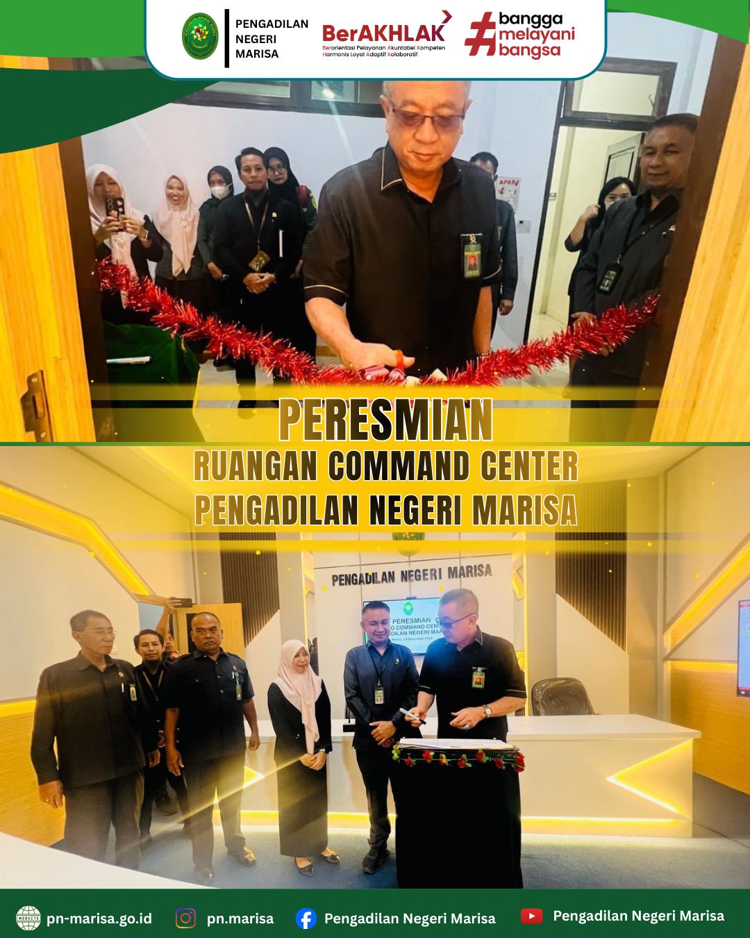 Ketua PT Gorontalo Resmikan Ruang Command Center PN Marissa
