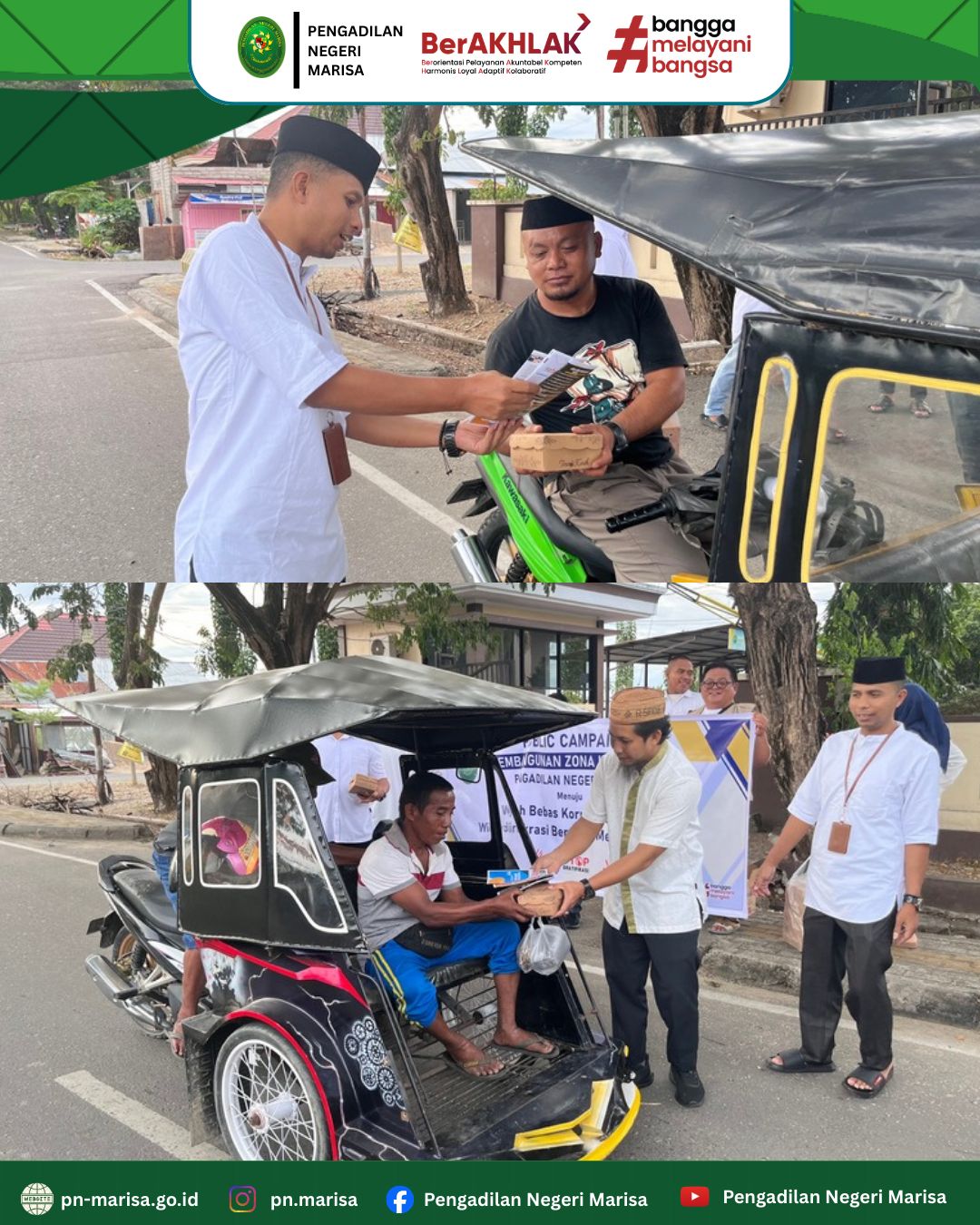 Komitmen Integritas, PN Marisa Public Campaign ZI Hingga Berbagi Takjil