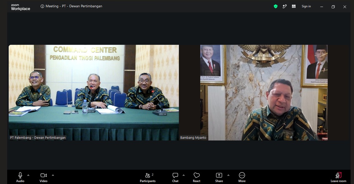 Lolos Tahap I, PT Palembang & 3 Satker Ikuti Wawancara Penilaian KIP Dengan Dirjen Badilum