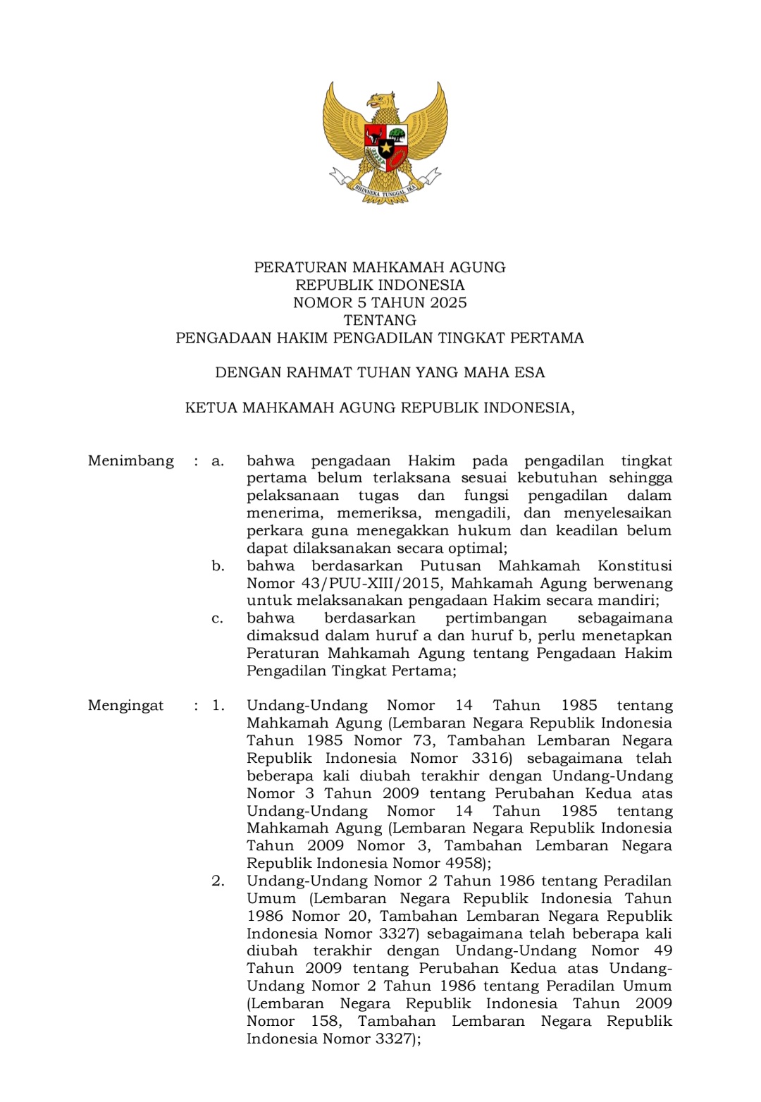 MA Terbitkan PERMA Pengadaan Hakim Terbaru, Catat Persyaratan & Mekanisme Seleksinya