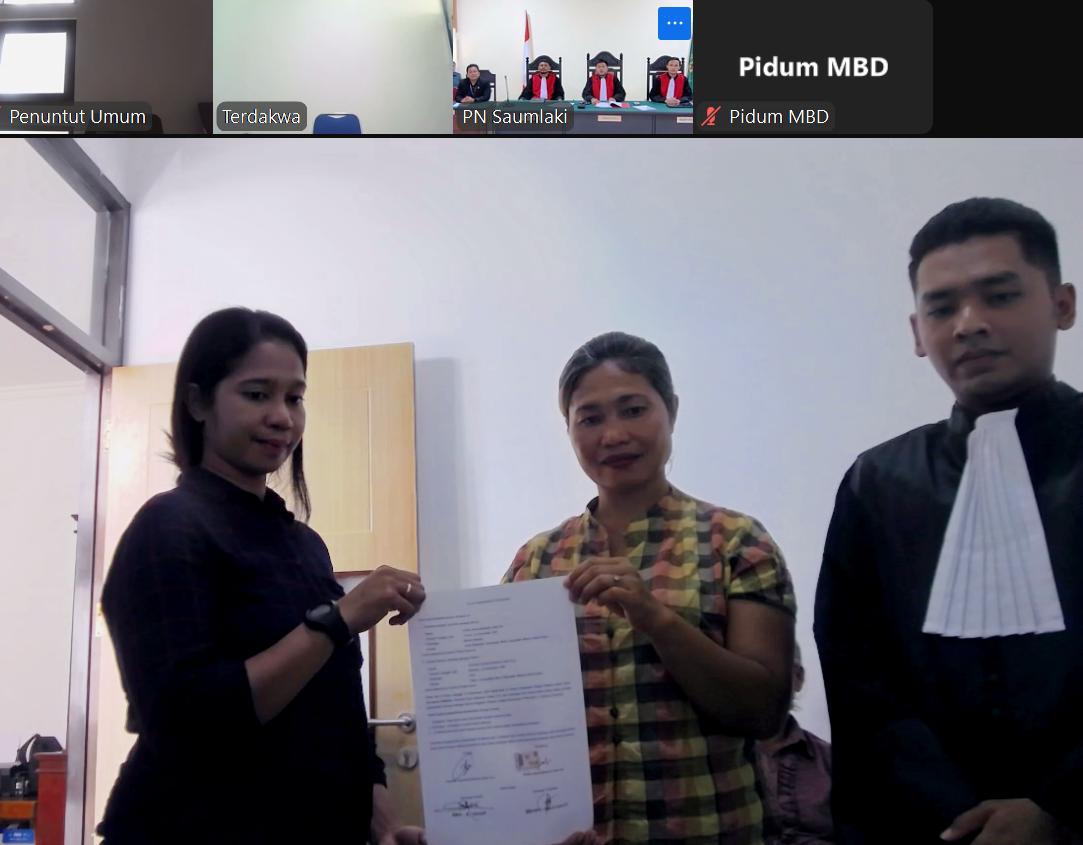 Melalui Sidang Pidana Secara Elektronik, PN Saumlaki Terapkan Keadilan Restoratif