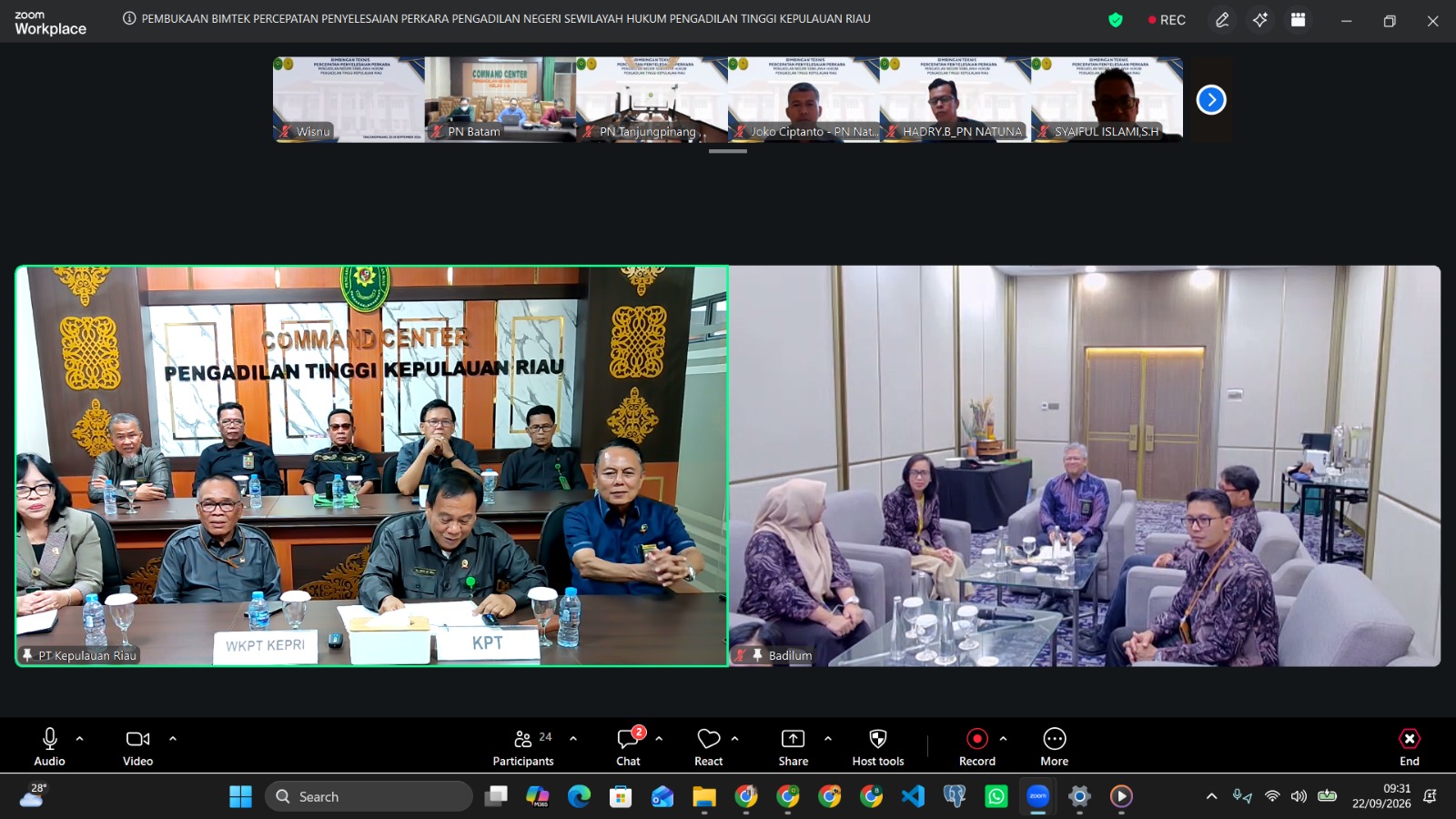 Pacu Penyelesaian Perkara, PT Kepri Gelar Bimtek Blended Learning Lewat BLC