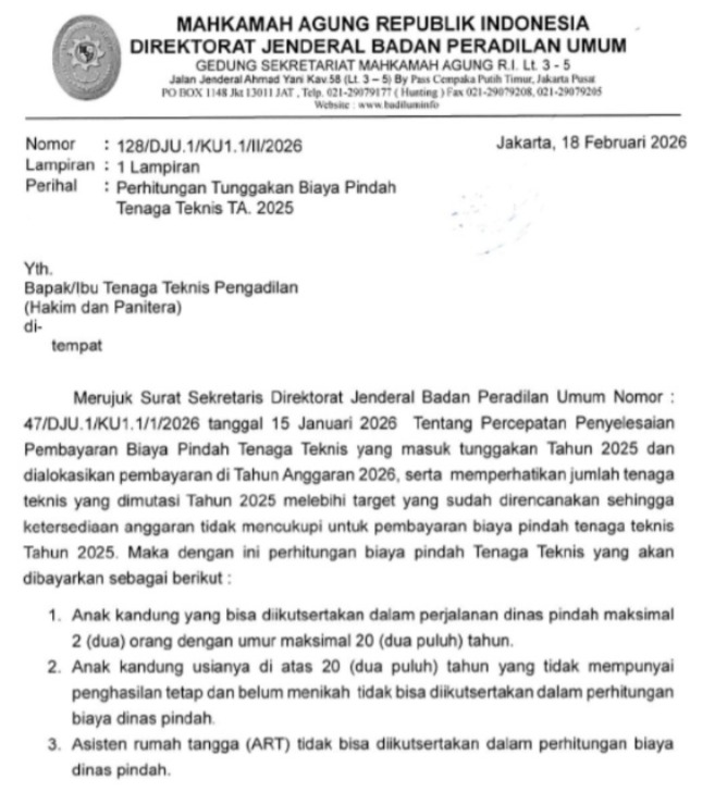 Pembayaran Biaya Pindah Tenaga Teknis 2025 Diproses, Menunggu Verifikasi BPKP