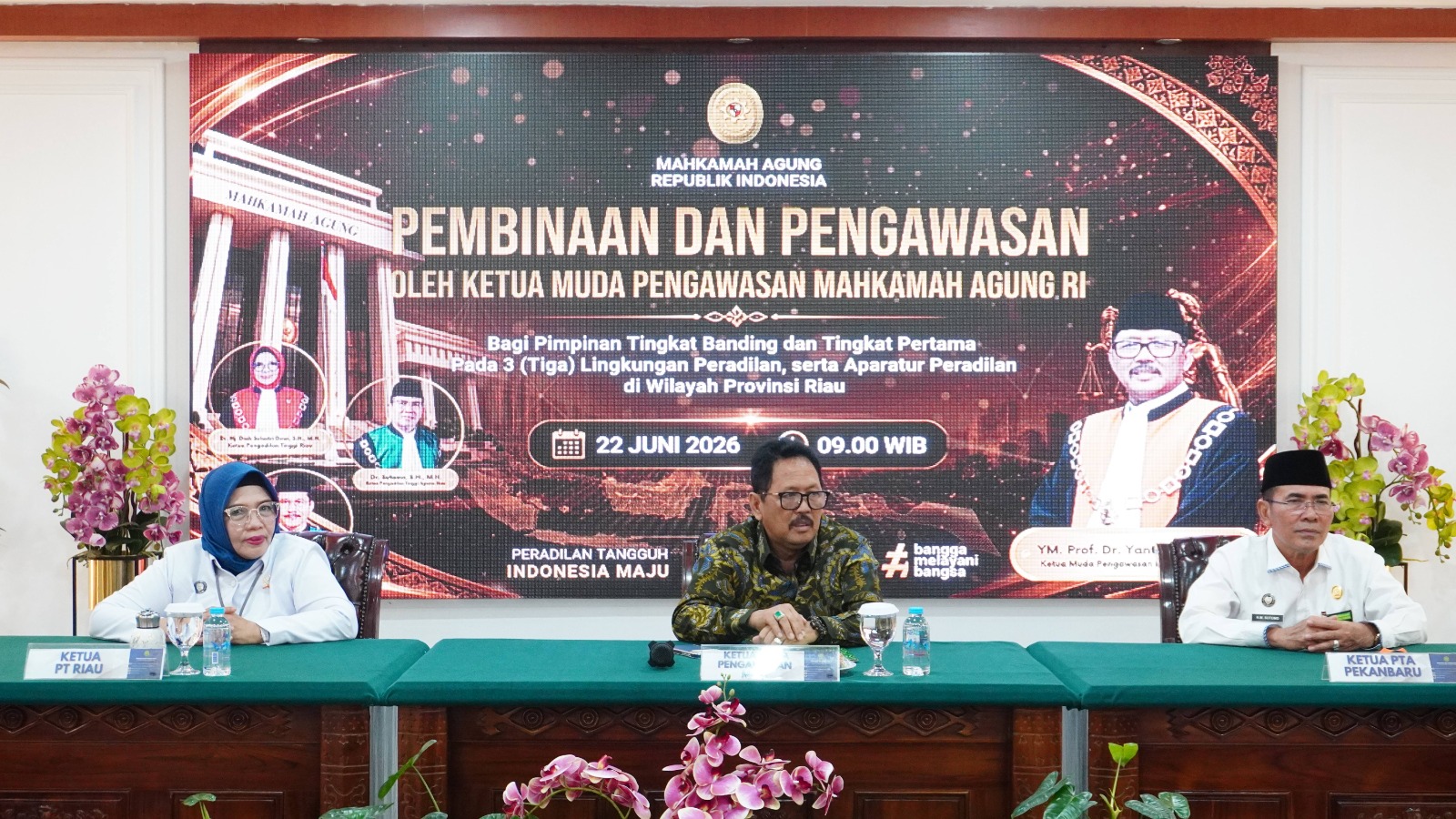 Pembinaan di Riau, Ketua Muda Pengawasan MA Tekankan Integritas
