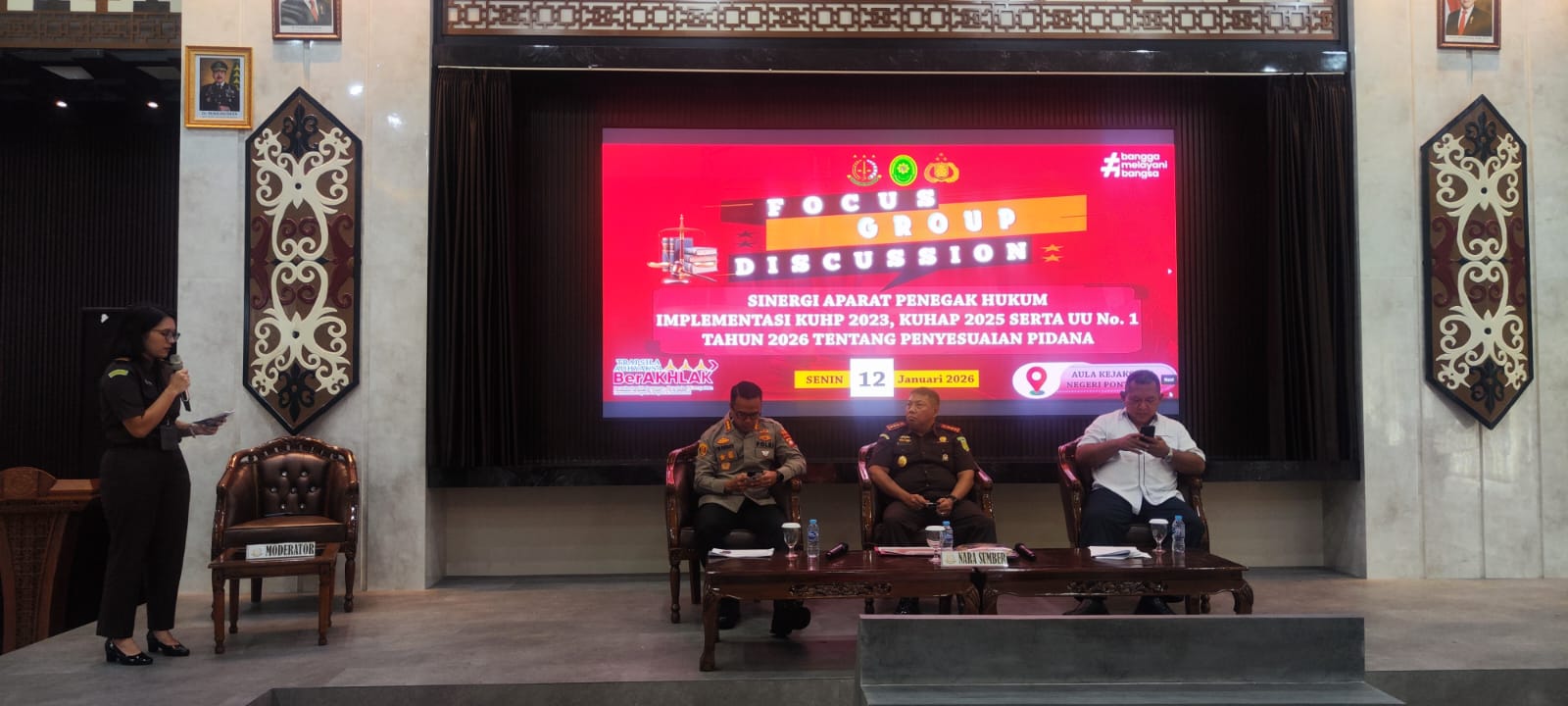 Pengadilan, Kejaksaan dan Polresta Pontianak Perkuat Sinergi APH Implementasi KUHP dan KUHAP Baru