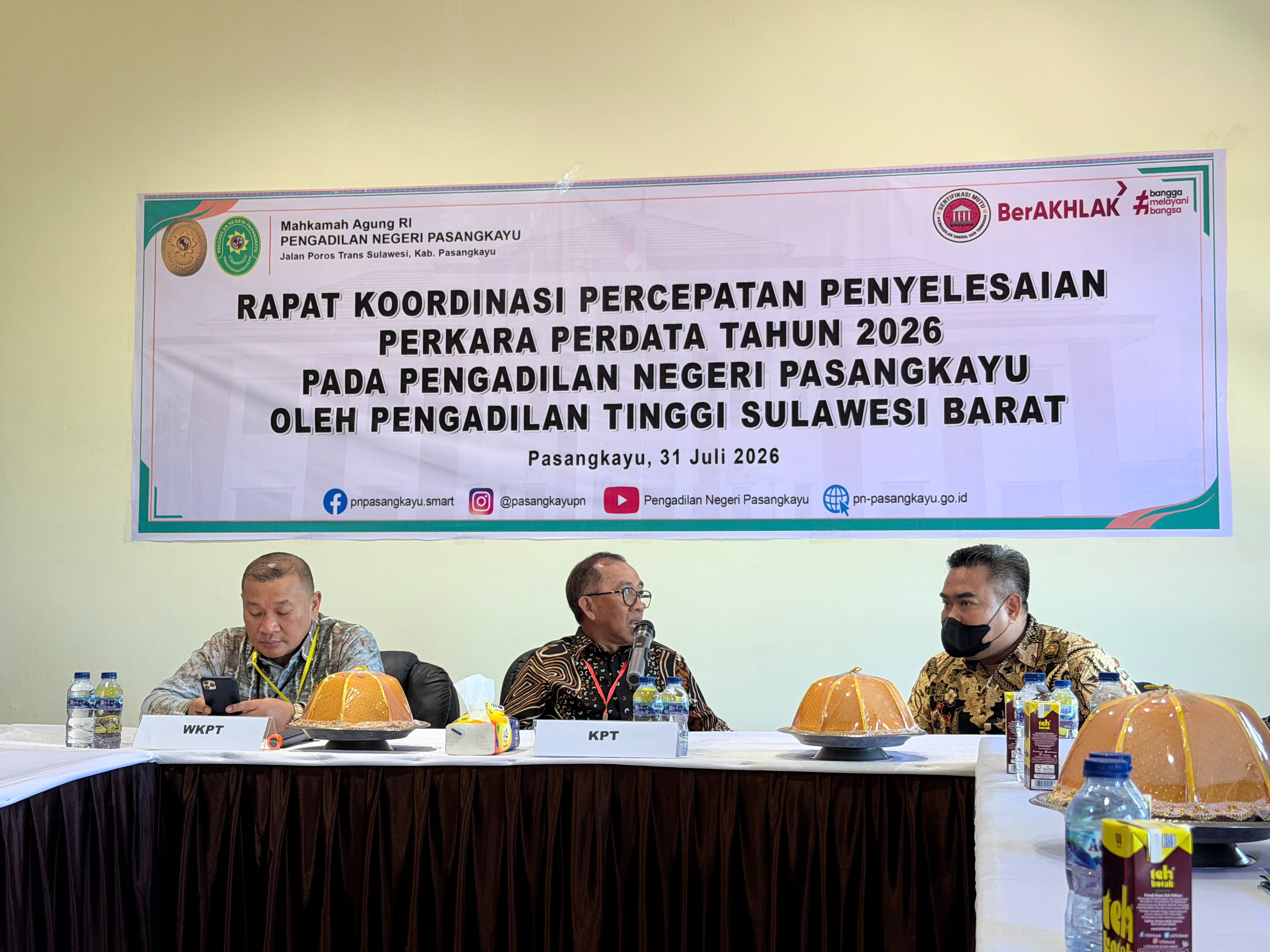 Percepatan Penyelesaian Perkara Perdata, Pimpinan PT Sulbar Gelar Rakor di PN Pasangkayu