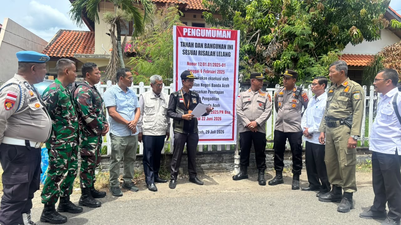 PN Banda Aceh Tuntaskan Eksekusi Riil Objek Lelang Seluas 418 Meter Persegi