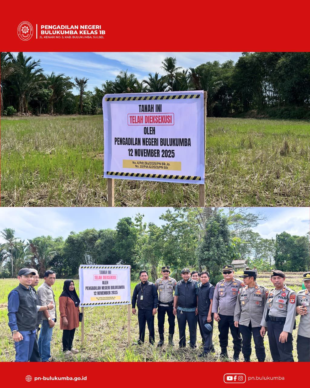 PN Bulukumba Kembali Sukses Laksanakan Eksekusi di Penghujung Tahun 2025