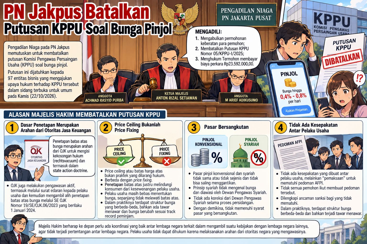 Putusan PN Jakpus soal bunga pinjol (AI)