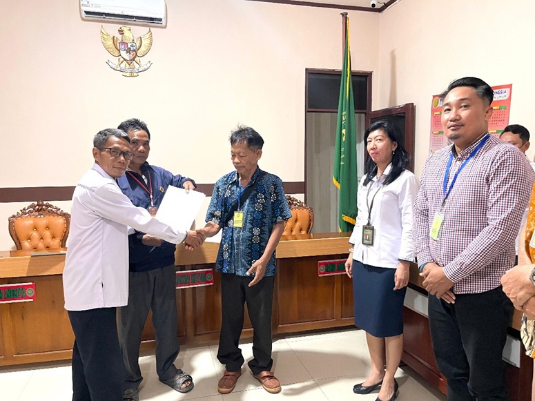 PN Kasongan Kalteng Berhasil Eksekusi Sukarela Kasus Tanah