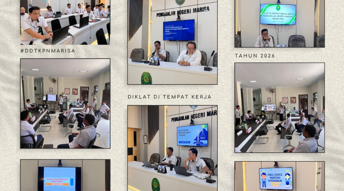 PN Marisa Gelar Diklat di Tempat Kerja, Kupas Pemaafan Hakim hingga Public Service