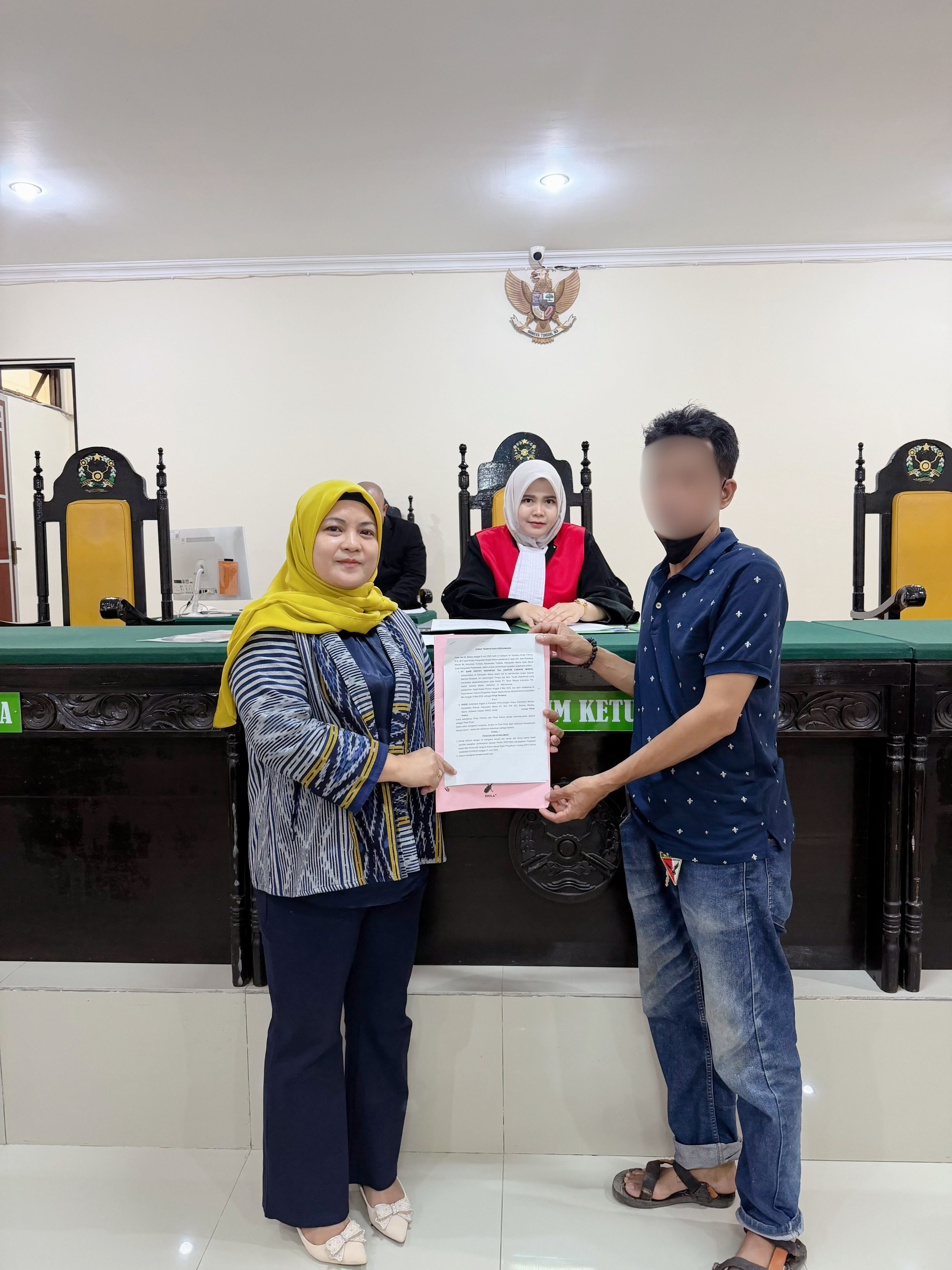 PN Maros Sulsel Berhasil Damaikan Sengketa Kredit Rp90 Juta antara BRI & Nasabah