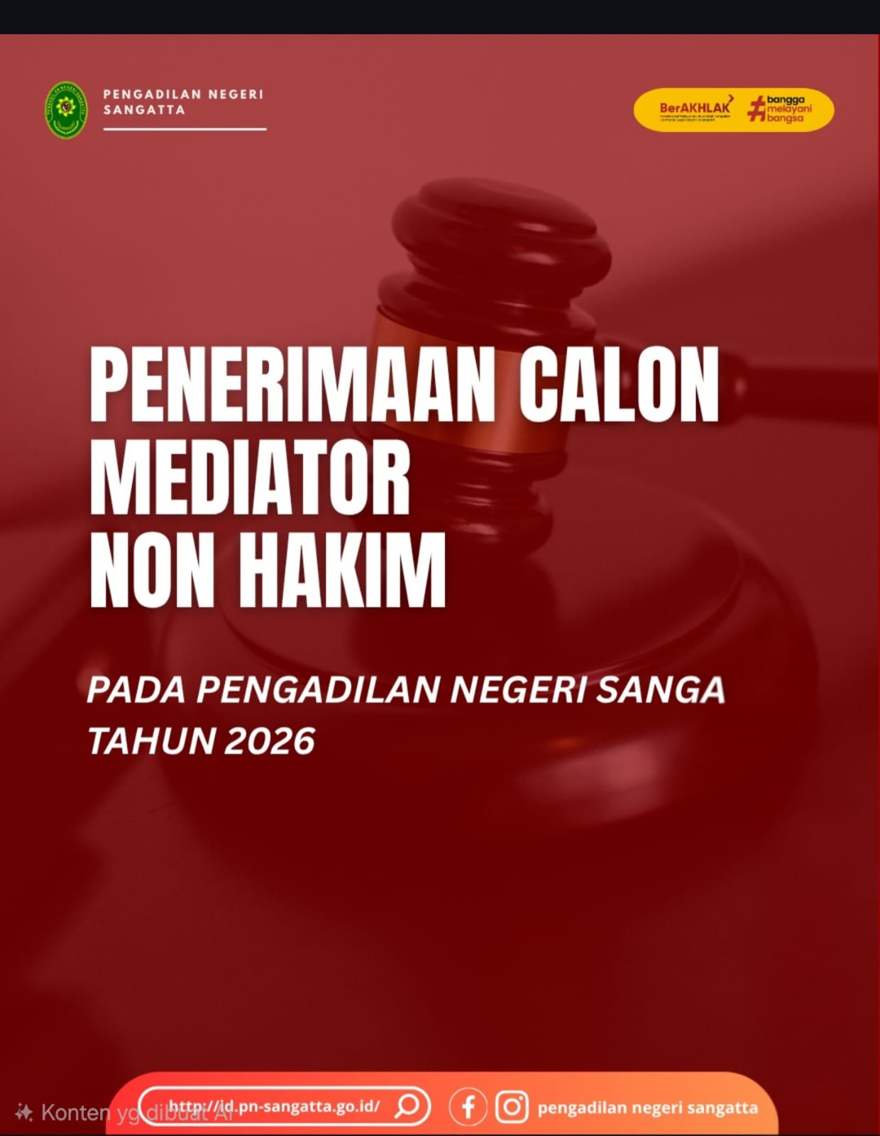PN Sangatta Buka Penerimaan Calon Mediator Nonhakim