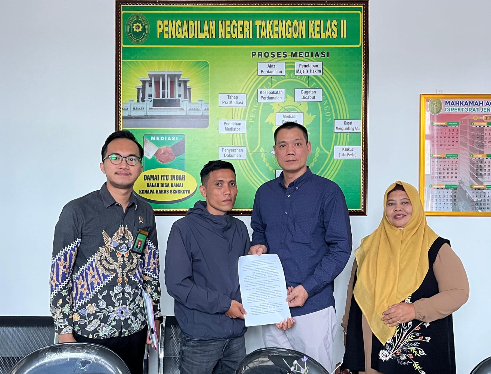 PN Takengon Aceh Berhasil Selesaikan Perkara Melalui Mediasi