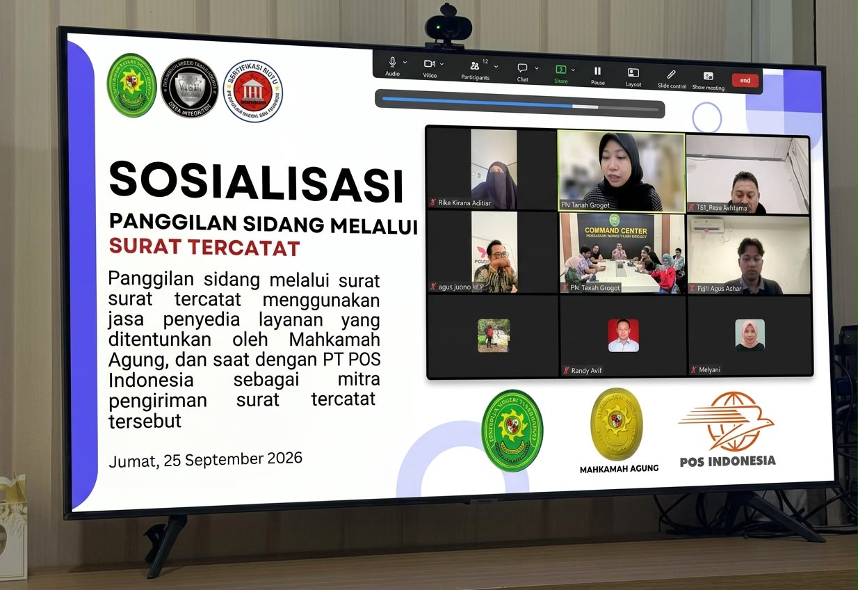 PN Tanah Grogot Laksanakan Monev Panggilan lewat Surat Tercatat