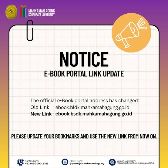 Portal eBook BSDK: Gerbang Digital Riset dan Kebijakan Hukum Mahkamah Agung