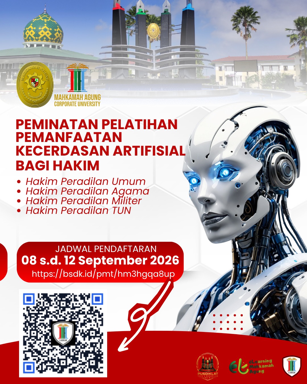 Pusdiklat Teknis Peradilan Buka Pendaftaran Pelatihan Pemanfaatan Kecerdasan Artifisial