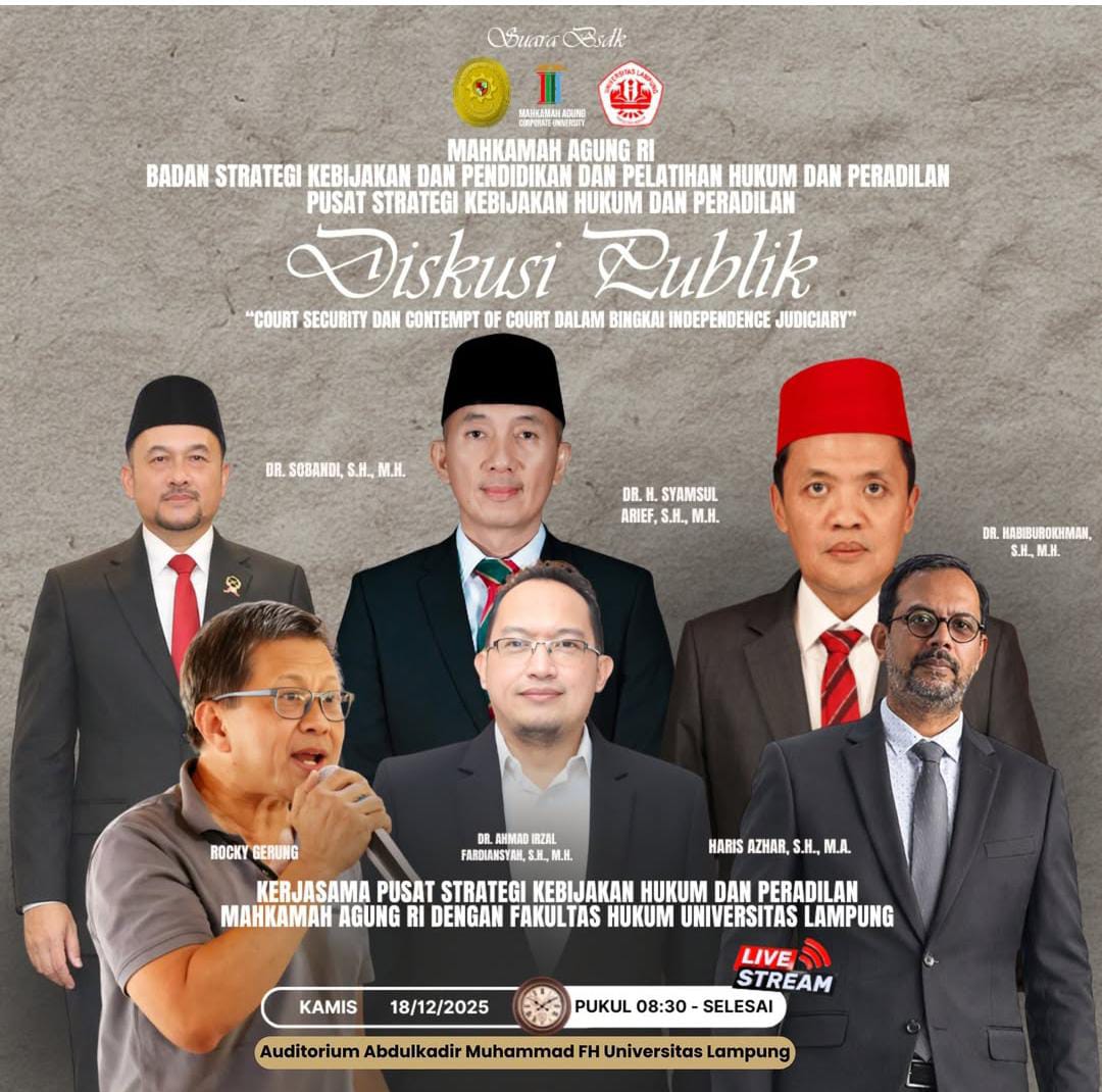 Pustrajak MA Gelar Diskusi Court Security & Contempt of Court, Hadirkan Narasumber Kompeten