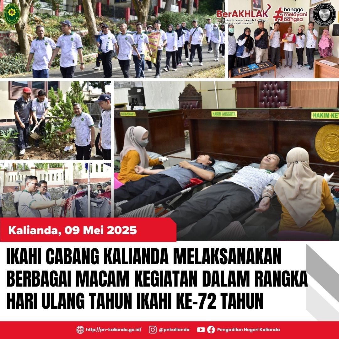 Ragam Giat PN Kalianda Memperingati HUT IKAHI ke-72