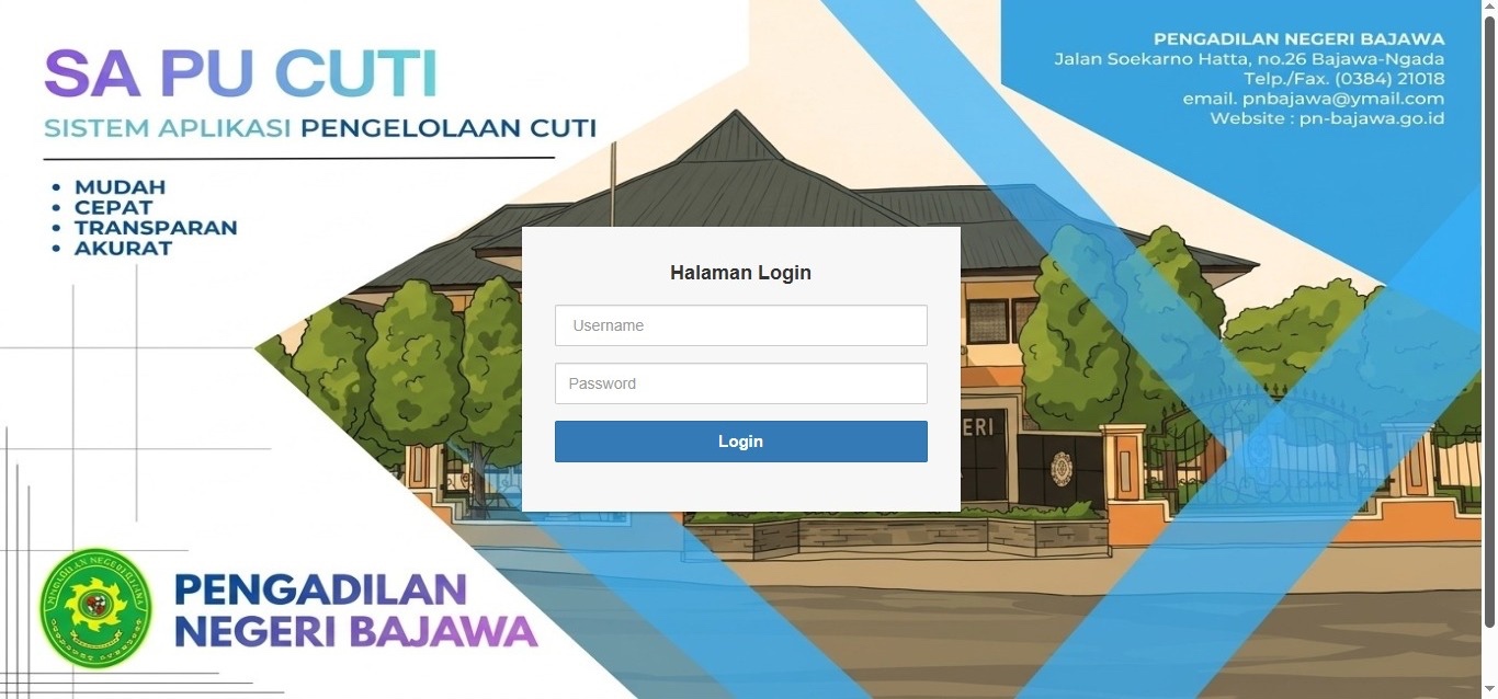 SA PU CUTI Diluncurkan, Urus Cuti & Izin Keluar di PN Bajawa Kini Serba Digital