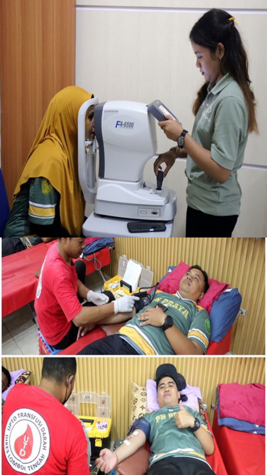 Semarak HUT MA, PN Praya Gelar Donor Darah dan Periksa Mata Gratis