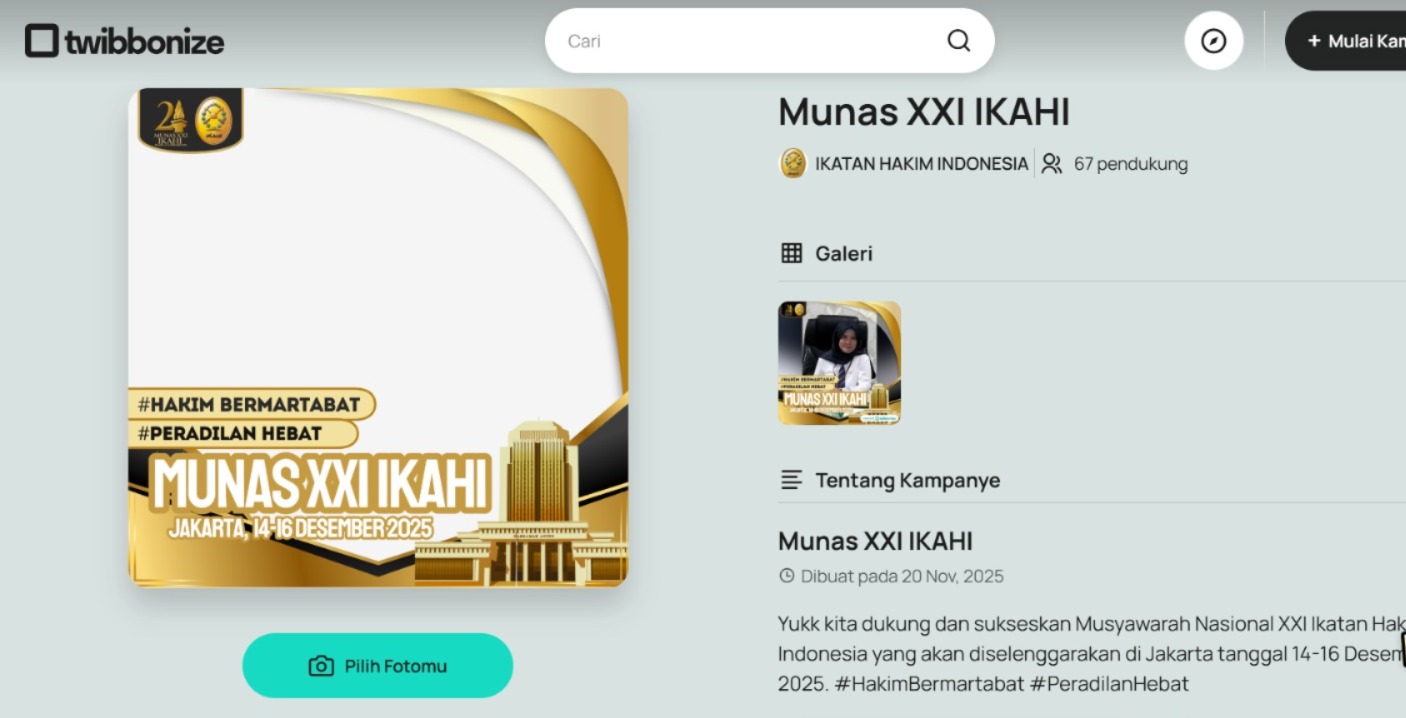 Semarak Munas IKAHI XXI, Ayo Pasang Twibbon Kerenmu!