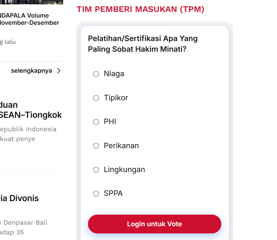 Sobat, Buruan Isi Pollingnya! Pilihanmu Bisa Jadi Pertimbangan Diklat