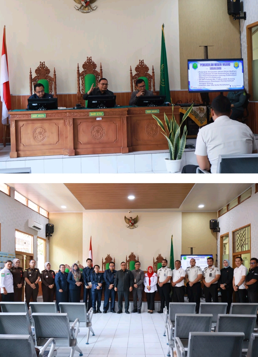 Tertib Sidang, PN Muaro Sosialisasikan Aturan Pemberitahuan Tanggal Sidang