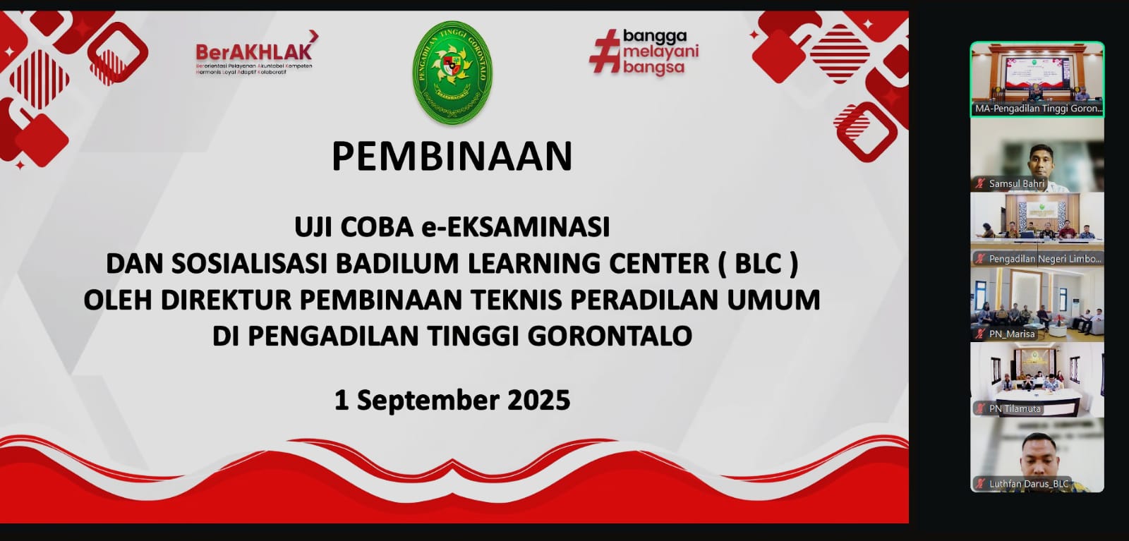 Tingkatkan Kualitas Hakim, Badilum MA Uji Coba E-Eksaminasi di Pengadilan Tinggi Gorontalo