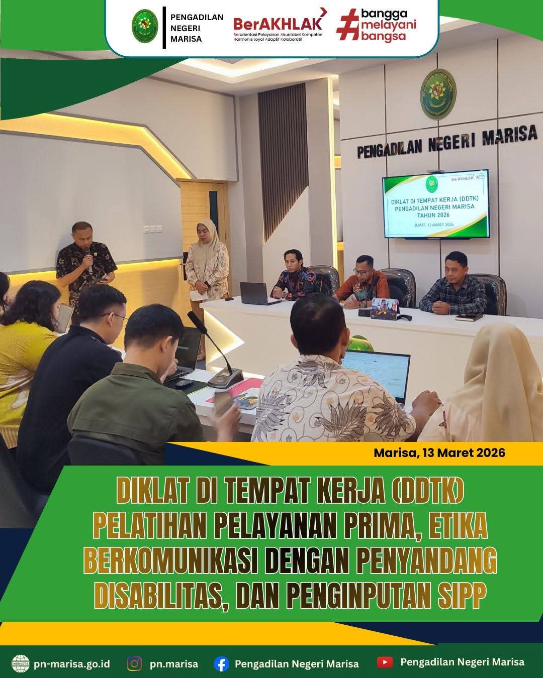 Tingkatkan Kualitas Pelayanan Publik, PN Marisa Gelar Diklat Internal