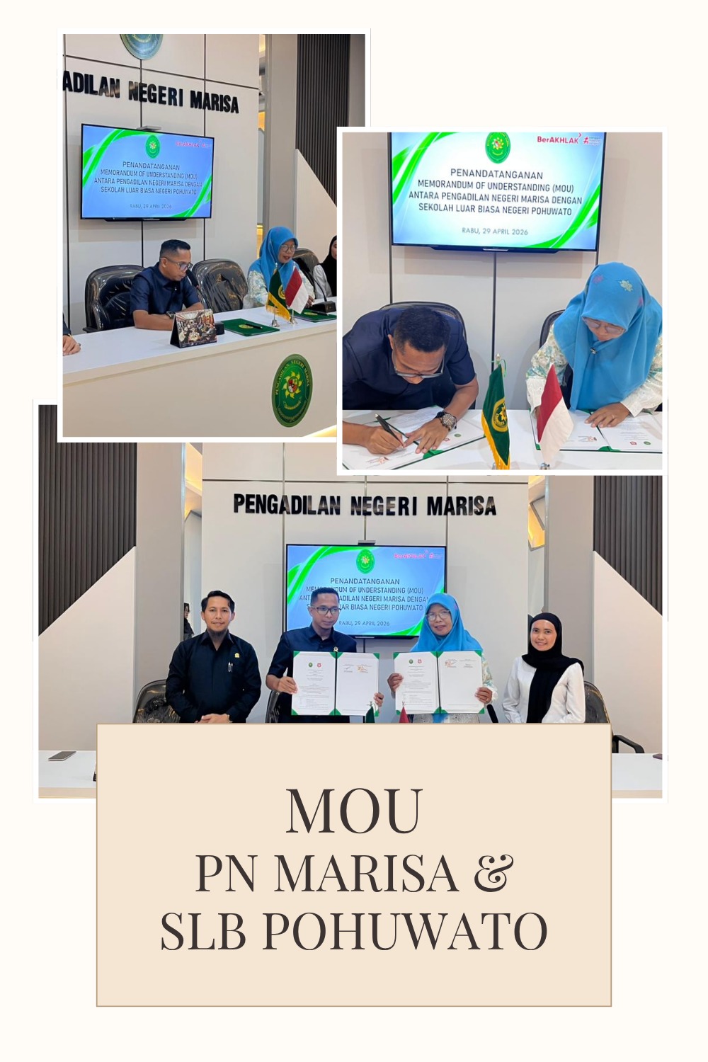 Tingkatkan Pelayanan, PN Marisa Lakukan MoU dengan SLB Negeri Pohuwato