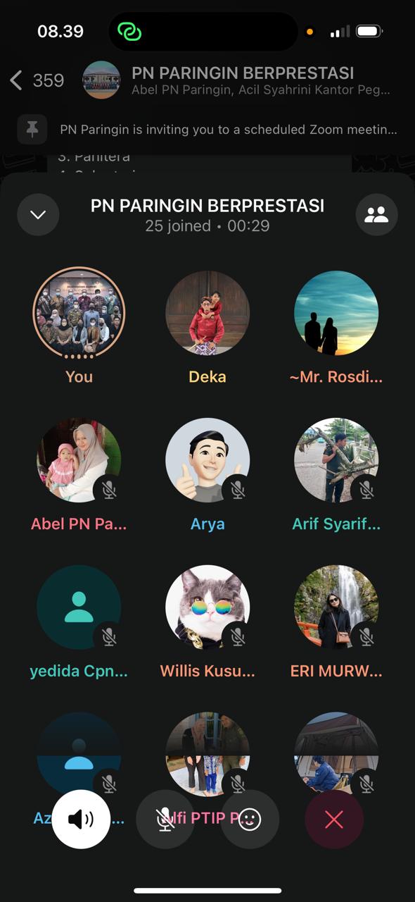 WFA Produktif di PN Paringin via Rapat & Koordinasi Virtual