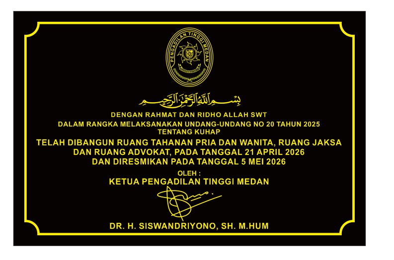 Adaptasi KUHAP Baru, PT Medan Sediakan Ruang Tahanan, Ruang Tunggu Jaksa & Advokat