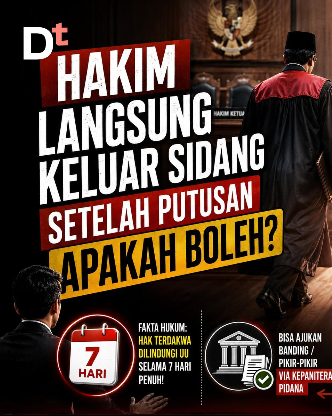 Hakim Langsung Keluar Sidang Setelah Putusan Apakah Boleh ?